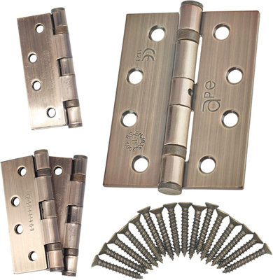 EAI - 4" Door Hinges & Screws G11 FD30/60 - 102x76x2.7mm Square - Florentine Bronze Pack of 2 Pairs Price Comparisons | Compare The Build