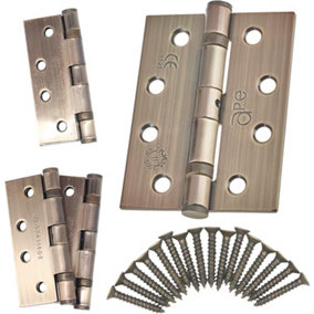 EAI - 4" Door Hinges & Screws G11 FD30/60 - 102x76x2.7mm Square - Florentine Bronze Pack of 2 Pairs