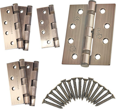 EAI - 4" Door Hinges & Screws G11 FD30/60 - 102x76x2.7mm Square - Florentine Bronze Pack of 3 Pairs Price Comparisons | Compare The Build