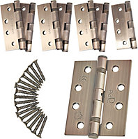 EAI - 4" Door Hinges & Screws G11 FD30/60 - 102x76x2.7mm Square - Florentine Bronze Pack of 4 Pairs