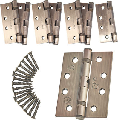 EAI - 4" Door Hinges & Screws G11 FD30/60 - 102x76x2.7mm Square - Florentine Bronze Pack of 4 Pairs Price Comparisons | Compare The Build