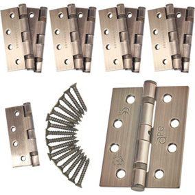 EAI - 4" Door Hinges & Screws G11 FD30/60 - 102x76x2.7mm Square - Florentine Bronze Pack of 5 Pairs
