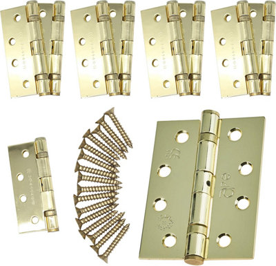 EAI - 4" Door Hinges & Screws G11 FD30/60 - 102x76x2.7mm Square - PVD Brass Pack of 5 Pairs Price Comparisons | Compare The Build