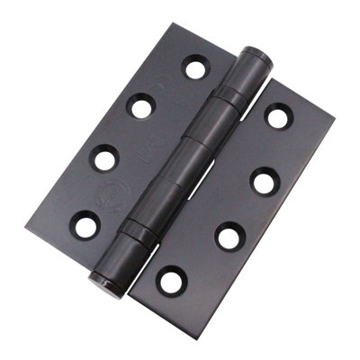 EAI 4" Fire Door Hinges 4" Stainless Steel Grade 13  - 102x76x3mm - Square - Black - Pair - Including Screws