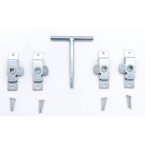 EAI - 4 x Budget Door Lock Universal LH & RH with T Key cabinets hatches cupboards - Bright Zinc Plated