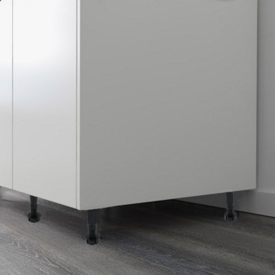 EAI Adjustable Cabinet Feet Kitchen Base Unit Legs Furniture Plinth - 120-150mm - Black - Pack of 4