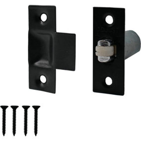 EAI - Adjustable Roller Catch Spring Loaded Latch Lock for Internal Doors - Black Plated