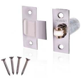 EAI - Adjustable Roller Catch Spring Loaded Latch Lock for Internal Doors - Nickel Plated
