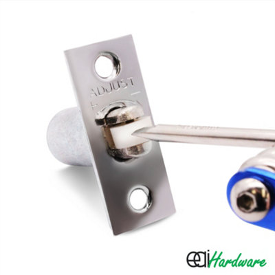 EAI - Adjustable Roller Catch Spring Loaded Latch Lock for Internal Doors - Nickel Plated