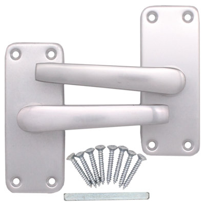 EAI Aluminium Lever Door Handle Latch Set 104 x 40mm Satin