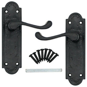 EAI Black Antique Iron Retro Door Handles Lever Latch - 170x50mm