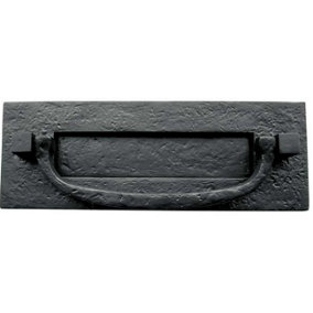 EAI Black Antique Letter Plate / Box Postal Knocker - 310 x 115mm - Black Antique Iron
