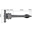 EAI - Black Iron Spear Pattern Antique Wrought Cast Iron Hinge  - 225mm / 9 Inch - Black