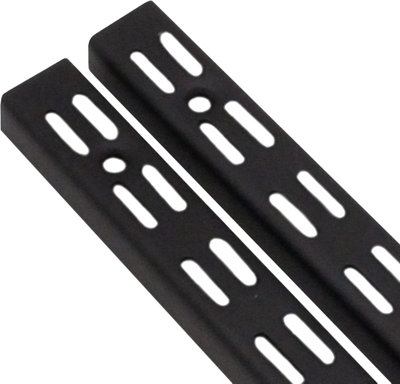EAI Black Twin Slot Uprights 1600mm - Pack of 2 - Genuine 32mm Twin Slot Ajustable Wall Shelving