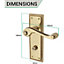 EAI Brass Door Handles Georgian Rope Edge Bathroom Handles - 150mm - Brass Finish
