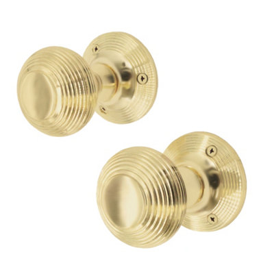 EAI Brass Door Knobs Reeded Beehive Design Mortice Type 55mm Sprung Price Comparisons | Compare The Build