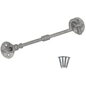 EAI Cabin Hook Iron Strong Hold Back Gate or Door Hook Barrel Style Cast Iron -  200mm - Galvanised