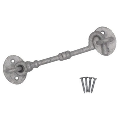 EAI Cabin Hook Iron Strong Hold Back Gate or Door Hook Barrel Style Cast Iron -  75mm - Galvanised