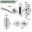 EAI - Chrome Door Handles Round Duo Lever on Rose Bathroom Kit / Pack - 66mm Lock & 76mm Hinges - Duo Chrome / Nickel