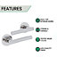 EAI - Chrome Door Handles Round T-Bar Lever On Round Rose - Polished Chrome