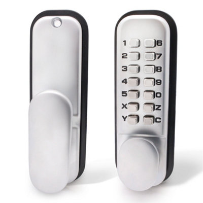 EAI Digital Push Button Code Lock Paddle Handle Hold Back Commercial Mechanical ED20 - Satin