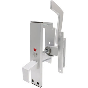 EAI - Disabled Toilet Lock Facility Indicator Bolt Set Washroom Bathroom Cubical Vacant Engaged Bolt- Satin Aluminium