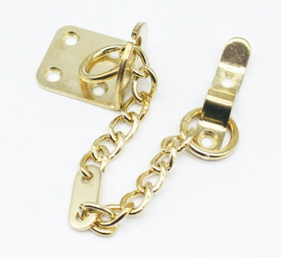 EAI Door Chain Polished Brass Narrow Security Door Limiter