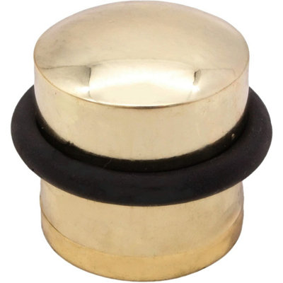 EAI - Door Stop Dome Solid Floor Mounted - Brass Plated