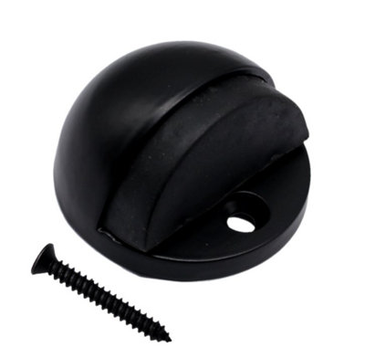 EAI - Door Stop Floor Mounted OVAL Screw Fixed - MATT BLACK - Pack of 1 Price Comparisons | Compare The Build
