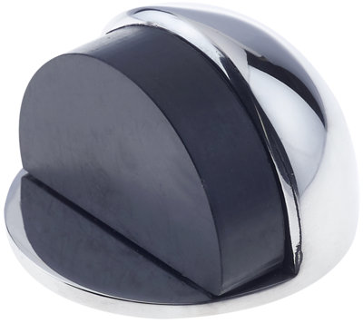 EAI - Door Stop Floor Mounted OVAL Stick On Self Adhesive Fast Easy Fitting No Drilling - Polished Chrome - Pack Of 1