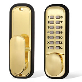 EAI ED20 Padle Push Button Hold Back Commercial Mechanical Digital Code Lock - Brass Finish