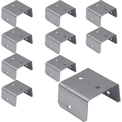 EAI Fence Panel Clip U Bracket Trellis Clip Bracket Secure Anti Rattle - 44mm - Galvanised - Pack of 10