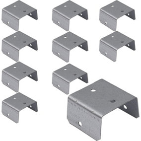 EAI Fence Panel Clip U Bracket Trellis Clip Bracket Secure Anti Rattle - 50mm - Galvanised - Pack of 10