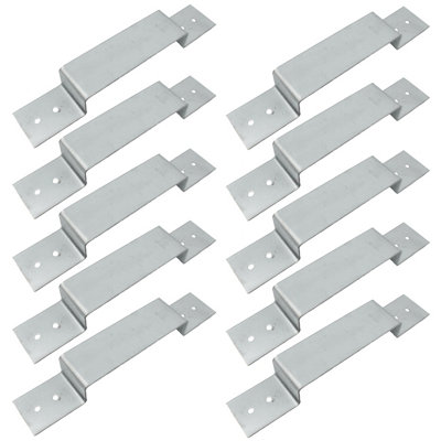 EAI Fence Panel Security Brackets Anti-Rattle Clips Concrete or Wooden 4 Inch x 4 Inch Posts Galvanised Steel Pack of 10