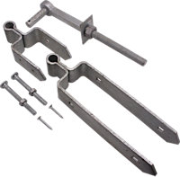 EAI - Field Gate Hinge Set Double Strap Hook to Drive and Bolt Pattern Hot Dip Galvanised (18" / 4500mm)