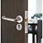 EAI - Fire Door Handle Kit Return To Door Lever on Rose Handle Euro Cylinder Lock Kit - Satin Stainless - 57mm Backset Lock