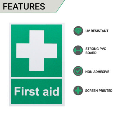 EAI - First Aid Sign 300x200mm Screw Fixed