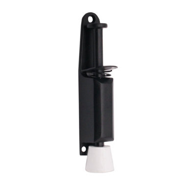 EAI Foot Operated Door Holder 120mm Matt Black DIY at B&Q