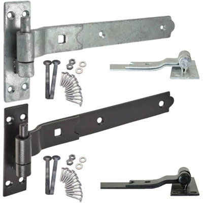 EAI - Gate & Garage Hinges Hook and Band Cranked Hinge Set - 250mm