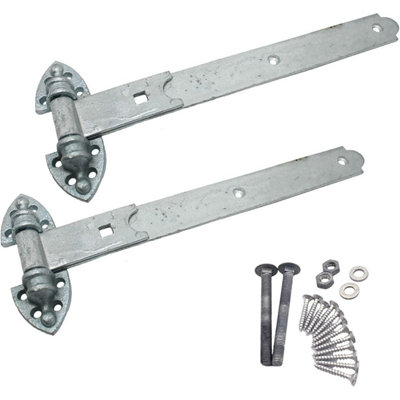 EAI Gate Hinges Heavy Reversible Pattern - 10" / 250mm - Galvanised - 1 Pair Including Fixings
