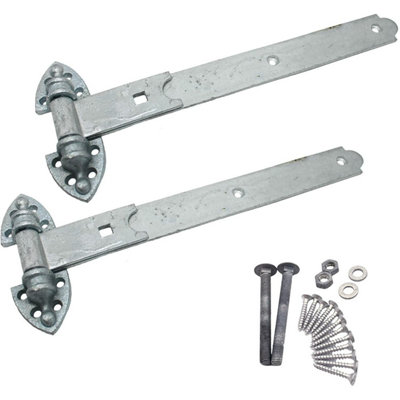 EAI Gate Hinges Heavy Reversible Pattern - 18" / 450mm - Galvanised - 1 Pair Including Fixings
