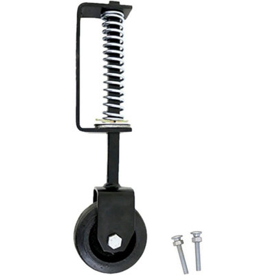 EAI Gate Wheel Heavy Duty Gate Garage Door Caster HD Spring & Fixing Bolts - 370mm 100mm Wheel - 138kg Max - Black