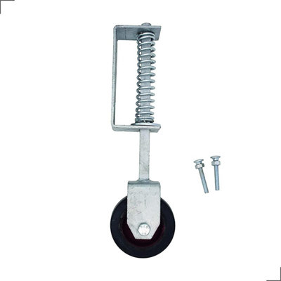 EAI Gate Wheel Heavy Duty Gate Garage Door Caster HD Spring & Fixing Bolts - 370mm 100mm Wheel - 138kg Max - Galvanised