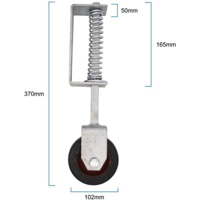 EAI Gate Wheel Heavy Duty Gate Garage Door Caster HD Spring & Fixing ...