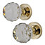 EAI Glass Door Knob Latch Kit - 102mm Hinges - 78mm Latch - Polished Brass