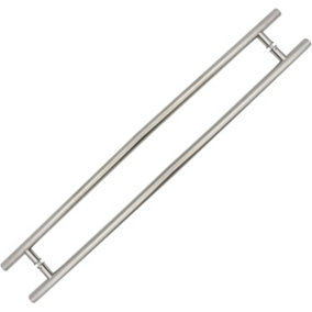EAI Guardsman Back To Back Entrance Inline Pull Handles - 1800x32mm 1500mm Bolt Centres - Grade 316 Satin Stainless Steel