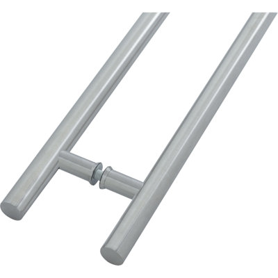 EAI Guardsman Back To Back Entrance Inline Pull Handles - 1800x32mm 1600mm Bolt Centres - Satin Stainless Steel