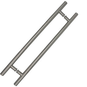 EAI Guardsman Back To Back Entrance Inline Pull Handles - 600 x 32 x 1.2mm - Stainless Steel