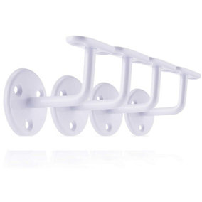 EAI Handrail Bracket White Pack 4 Banister Brackets for Stair Banister Handrail 63mm