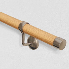 EAI - Handrail Kit - Interior Use - 3600mm - Red Oak / Brushed Silver